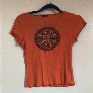 Vintage Orange Tie dye design T-shirt